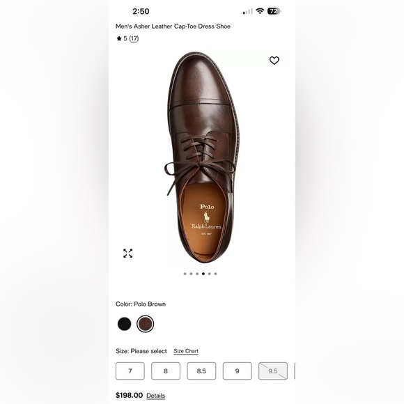 Polo by Ralph Lauren Men\'s Dark Brown Oxfords